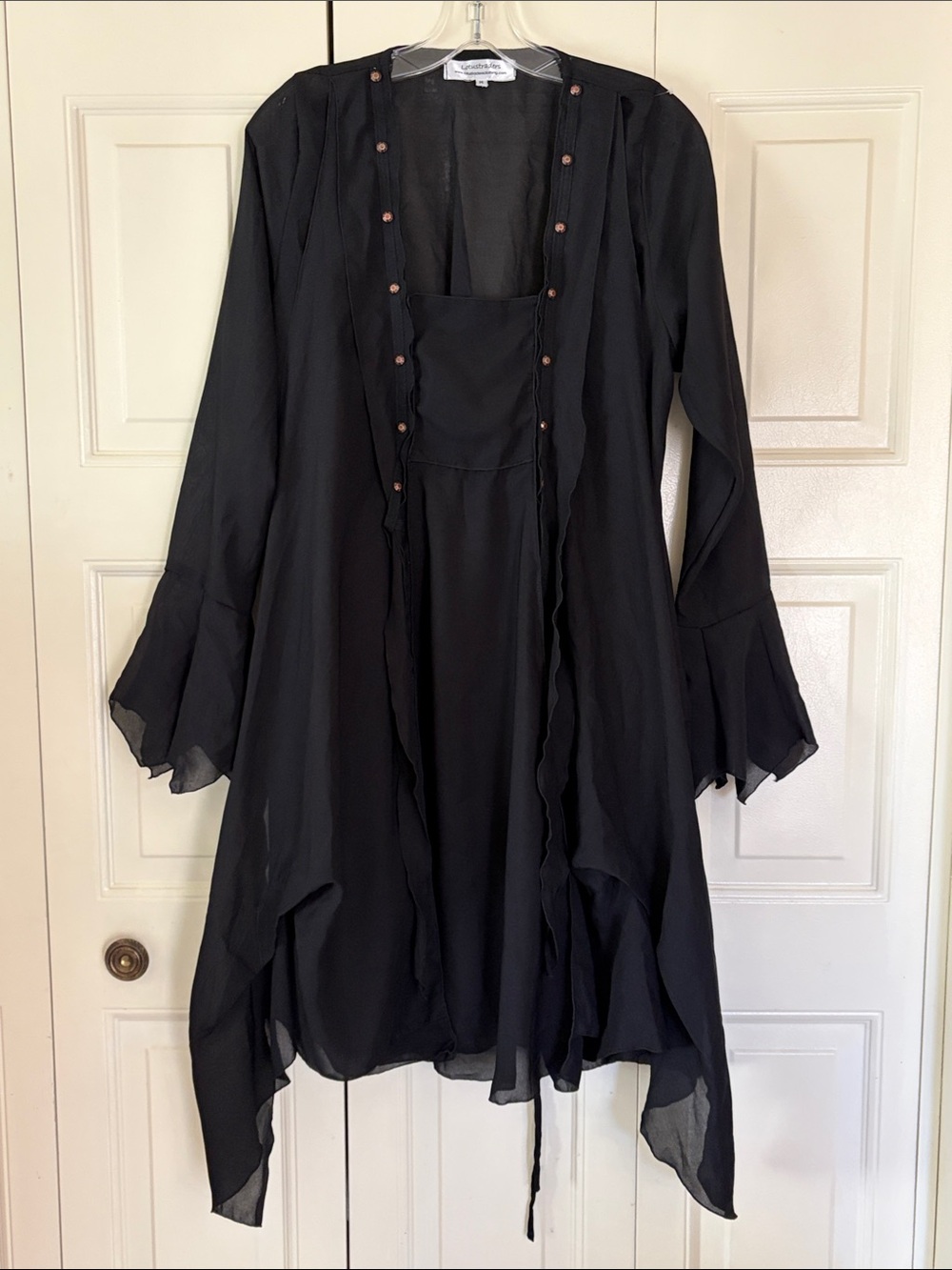 Lotus Trading Whimsigoth Witchy Dark Fairy Ren Faire Dress Size M Sheer Lace Up